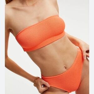 Good American Always Fits Better Band Bikini Top Orange Cream NWT